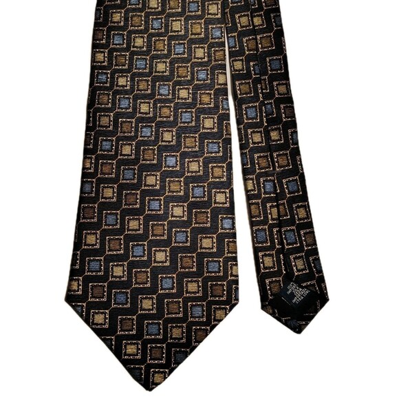 Louis Feraud Multicolor Geometric Neck Tie 100% Silk Made In USA - Picture 5 of 5